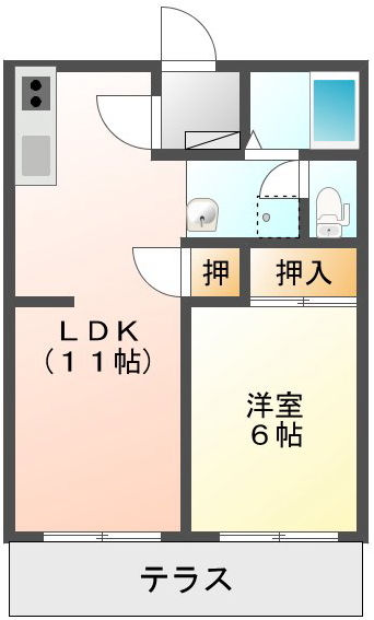 1LDK 太田市 尾島町 一人暮らし
　